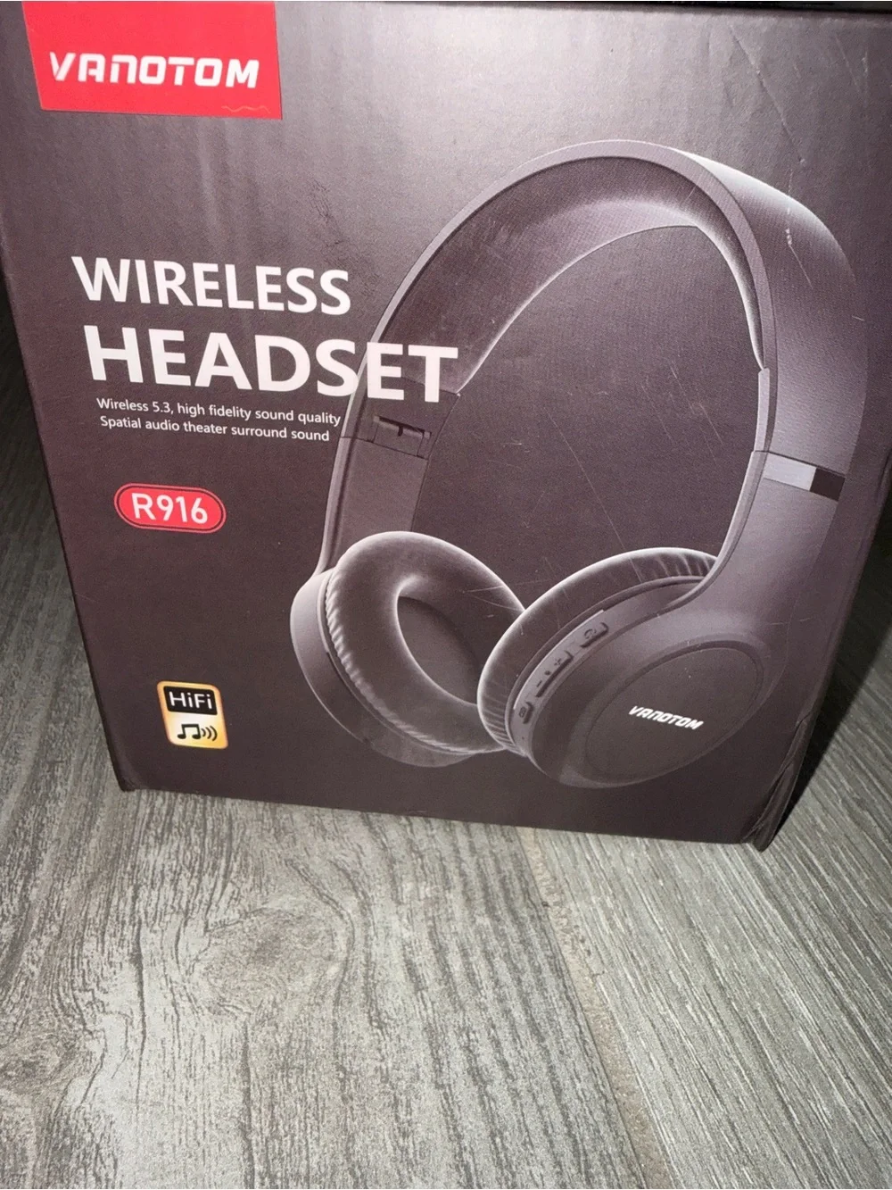 VANOTOM R916 Wireless Bluetooth 5.3 Over-Ear Headphones Black NEW